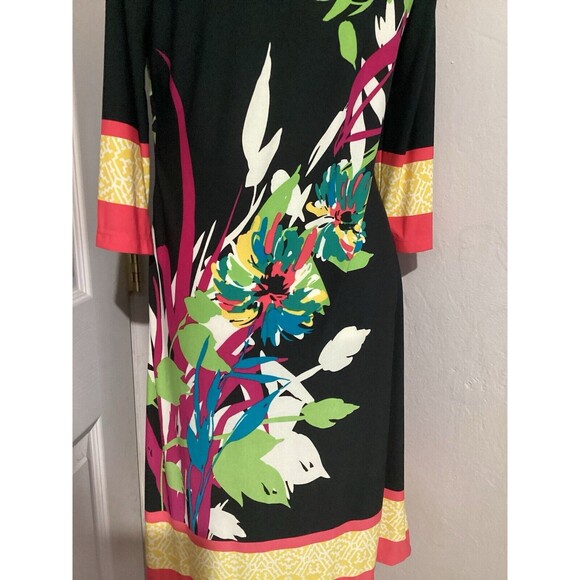 Diane Von Furstenberg Black Floral Midi Dress - Picture 5 of 7